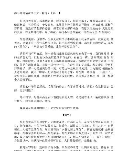 写菊花结尾应该怎么写作文呢简单
