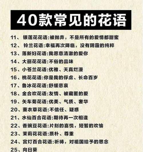 不同颜色的花语有哪些？它们分别代表什么？
