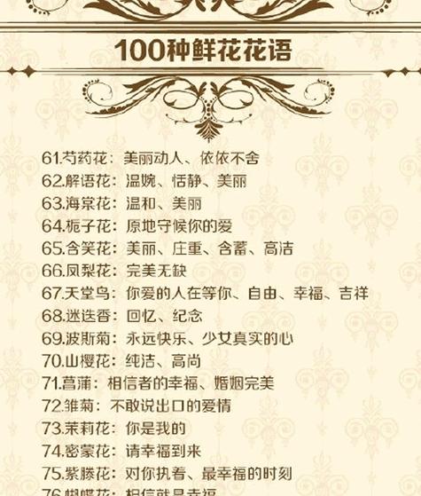 简短的花朵花语大全有哪些？
